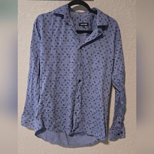 Jared Lang Blue Paisley Button Down